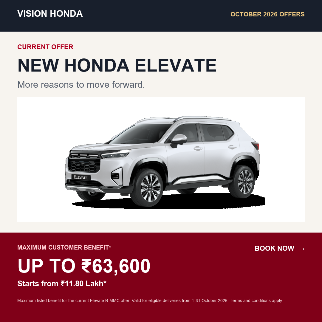 Honda Elevate October 2026 offer
